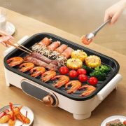 Compact Electric Grill Pan, Multifunctional Non-Stick BBQ Griddle with Adjustable Temperature, Home Hot Pot & Korean Barbecue Cooker - Image 5