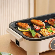 Compact Electric Grill Pan, Multifunctional Non-Stick BBQ Griddle with Adjustable Temperature, Home Hot Pot & Korean Barbecue Cooker - Image 2