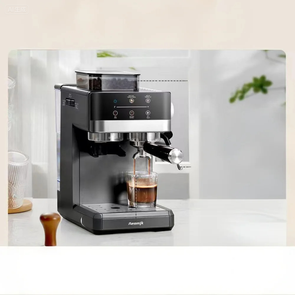 未命名项目-图层 2 Aeomjk Semi-Auto Espresso Maker with Grinder for Cold & Hot Coffee - Image 1