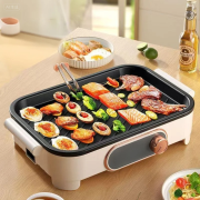 Compact Electric Grill Pan, Multifunctional Non-Stick BBQ Griddle with Adjustable Temperature, Home Hot Pot & Korean Barbecue Cooker - Image 6